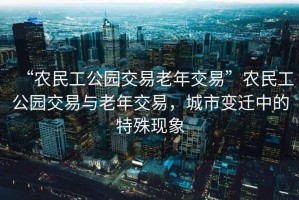 “農(nóng)民工公園交易老年交易”農(nóng)民工公園交易與老年交易，城市變遷中的特殊現(xiàn)象
