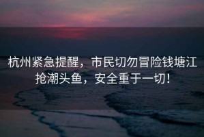 杭州緊急提醒，市民切勿冒險(xiǎn)錢塘江搶潮頭魚，安全重于一切！