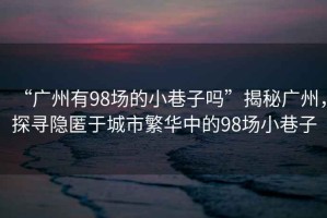 “廣州有98場(chǎng)的小巷子嗎”揭秘廣州，探尋隱匿于城市繁華中的98場(chǎng)小巷子