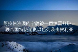 阿拉伯沙漠的寧靜被一聲驚雷打破—聯(lián)合國特使譴責(zé)以色列襲擊敘利亞
