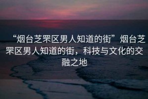 “煙臺芝罘區(qū)男人知道的街”煙臺芝罘區(qū)男人知道的街，科技與文化的交融之地