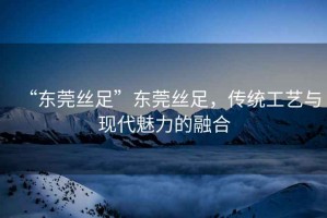 “東莞絲足”東莞絲足，傳統(tǒng)工藝與現(xiàn)代魅力的融合