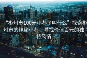 “彬州市100元小巷子叫什么”探索彬州市的神秘小巷，尋找價值百元的獨(dú)特風(fēng)情