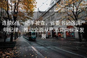 連續(xù)6任一把手被查，省委書記強調嚴明紀律，推動全面從嚴治黨向縱深發(fā)展