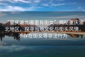 “重慶渝北哪里有街女”揭秘重慶渝北地區(qū)，探尋當(dāng)?shù)匚幕c街頭風(fēng)情，不存在街女等非法行為