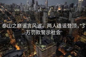 泰山之巔謠言風波，兩人造謠登頂，3萬罰款警示社會