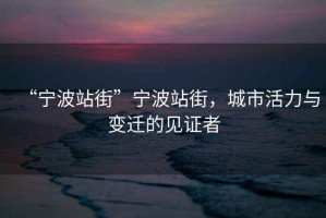 “寧波站街”寧波站街，城市活力與變遷的見證者