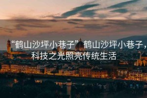 “鶴山沙坪小巷子”鶴山沙坪小巷子，科技之光照亮傳統(tǒng)生活