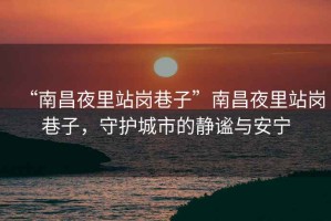 “南昌夜里站崗巷子”南昌夜里站崗巷子，守護城市的靜謐與安寧