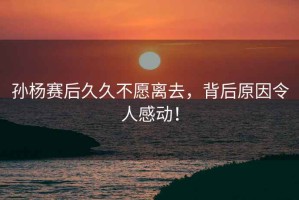 孫楊賽后久久不愿離去，背后原因令人感動！