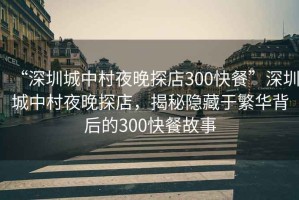 “深圳城中村夜晚探店300快餐”深圳城中村夜晚探店，揭秘隱藏于繁華背后的300快餐故事
