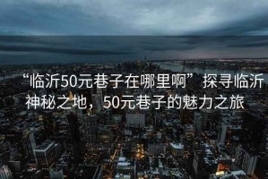 “臨沂50元巷子在哪里啊”探尋臨沂神秘之地，50元巷子的魅力之旅