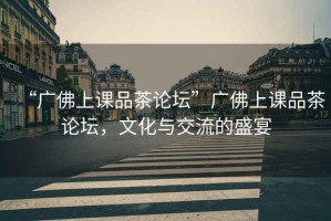 “廣佛上課品茶論壇”廣佛上課品茶論壇，文化與交流的盛宴