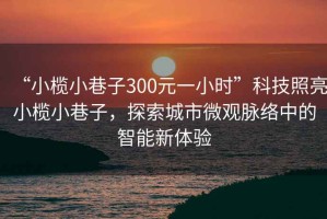 “小欖小巷子300元一小時”科技照亮小欖小巷子，探索城市微觀脈絡(luò)中的智能新體驗