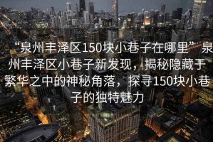 “泉州豐澤區(qū)150塊小巷子在哪里”泉州豐澤區(qū)小巷子新發(fā)現(xiàn)，揭秘隱藏于繁華之中的神秘角落，探尋150塊小巷子的獨(dú)特魅力