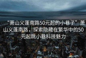 “蕭山義蓬南路50元起的小巷子”蕭山義蓬南路，探索隱藏在繁華中的50元起跳小巷科技魅力