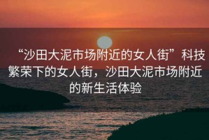 “沙田大泥市場附近的女人街”科技繁榮下的女人街，沙田大泥市場附近的新生活體驗(yàn)
