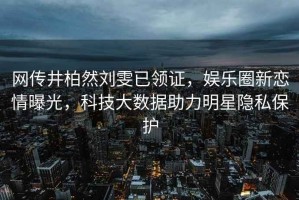 網(wǎng)傳井柏然劉雯已領(lǐng)證，娛樂圈新戀情曝光，科技大數(shù)據(jù)助力明星隱私保護(hù)
