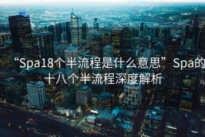 “Spa18個半流程是什么意思”Spa的十八個半流程深度解析