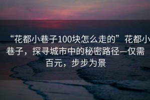 “花都小巷子100塊怎么走的”花都小巷子，探尋城市中的秘密路徑—僅需百元，步步為景
