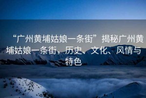 “廣州黃埔姑娘一條街”揭秘廣州黃埔姑娘一條街，歷史、文化、風(fēng)情與特色