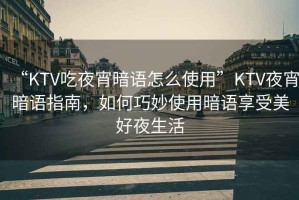 “KTV吃夜宵暗語怎么使用”KTV夜宵暗語指南，如何巧妙使用暗語享受美好夜生活