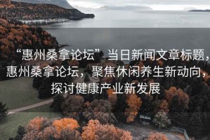 “惠州桑拿論壇”當日新聞文章標題，惠州桑拿論壇，聚焦休閑養(yǎng)生新動向，探討健康產業(yè)新發(fā)展