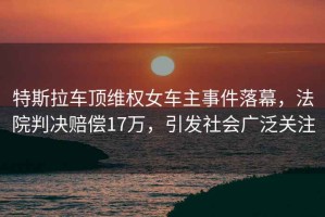 特斯拉車頂維權(quán)女車主事件落幕，法院判決賠償17萬(wàn)，引發(fā)社會(huì)廣泛關(guān)注