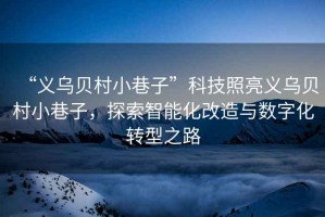 “義烏貝村小巷子”科技照亮義烏貝村小巷子，探索智能化改造與數(shù)字化轉型之路