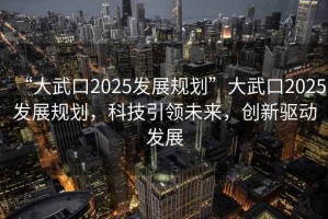 “大武口2025發(fā)展規(guī)劃”大武口2025發(fā)展規(guī)劃，科技引領(lǐng)未來，創(chuàng)新驅(qū)動(dòng)發(fā)展