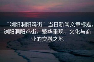 “瀏陽洞陽雞街”當(dāng)日新聞文章標(biāo)題，瀏陽洞陽雞街，繁華重現(xiàn)，文化與商業(yè)的交融之地