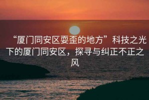 “廈門同安區(qū)耍歪的地方”科技之光下的廈門同安區(qū)，探尋與糾正不正之風