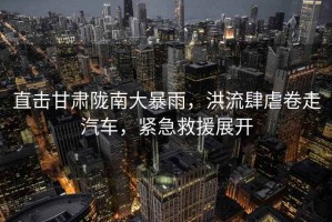 直擊甘肅隴南大暴雨，洪流肆虐卷走汽車，緊急救援展開