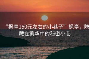 “楓亭150元左右的小巷子”楓亭，隱藏在繁華中的秘密小巷
