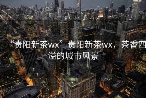 “貴陽新茶wx”貴陽新茶wx，茶香四溢的城市風景