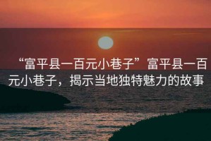 “富平縣一百元小巷子”富平縣一百元小巷子，揭示當(dāng)?shù)鬲?dú)特魅力的故事