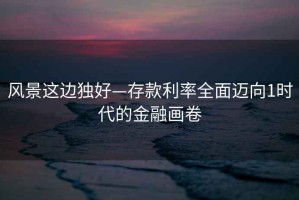 風景這邊獨好—存款利率全面邁向1時代的金融畫卷