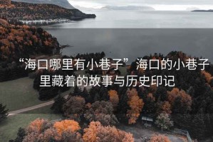 “海口哪里有小巷子”?？诘男∠镒永锊刂墓适屡c歷史印記