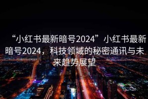 “小紅書最新暗號(hào)2024”小紅書最新暗號(hào)2024，科技領(lǐng)域的秘密通訊與未來趨勢(shì)展望