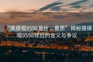 “摸摸唱9598是什么意思”揭秘摸摸唱9598背后的含義與爭議