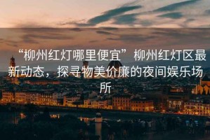 “柳州紅燈哪里便宜”柳州紅燈區(qū)最新動態(tài)，探尋物美價廉的夜間娛樂場所