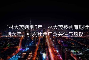 “林大茂判刑6年”林大茂被判有期徒刑六年，引發(fā)社會(huì)廣泛關(guān)注與熱議