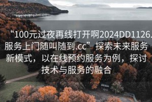 “100元過夜再線打開啊2024DD1126.服務(wù)上門隨叫隨到.cc”探索未來(lái)服務(wù)新模式，以在線預(yù)約服務(wù)為例，探討技術(shù)與服務(wù)的融合
