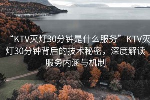 “KTV滅燈30分鐘是什么服務”KTV滅燈30分鐘背后的技術秘密，深度解讀服務內(nèi)涵與機制