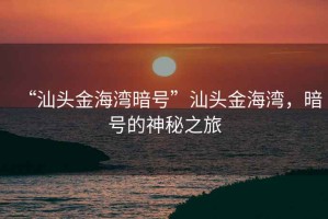 “汕頭金海灣暗號”汕頭金海灣，暗號的神秘之旅