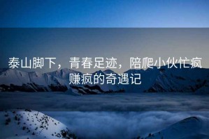 泰山腳下，青春足跡，陪爬小伙忙瘋賺瘋的奇遇記