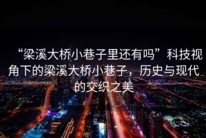 “梁溪大橋小巷子里還有嗎”科技視角下的梁溪大橋小巷子，歷史與現(xiàn)代的交織之美