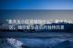 “重慶五小區(qū)是暗指什么”重慶五小區(qū)，城市繁華背后的獨(dú)特風(fēng)景