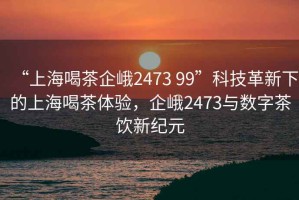 “上海喝茶企峨2473 99”科技革新下的上海喝茶體驗，企峨2473與數(shù)字茶飲新紀元