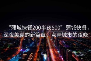 “蒲城快餐200半夜500”蒲城快餐，深夜美食的新篇章，點(diǎn)亮城市的夜晚